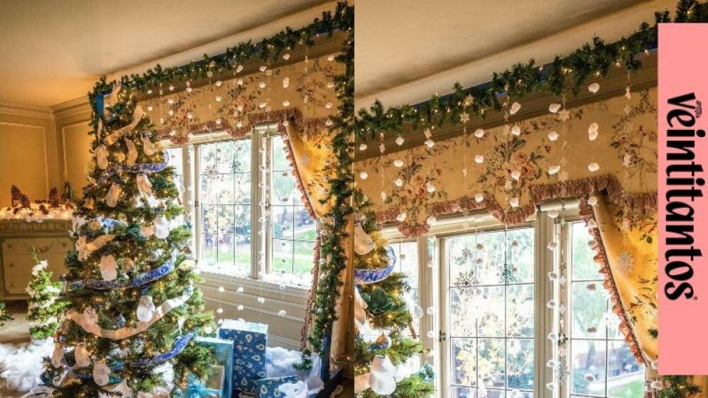 Decoración navideña, casa, ventanas y puertas decoración navideña, navidad, año nuevo decoración